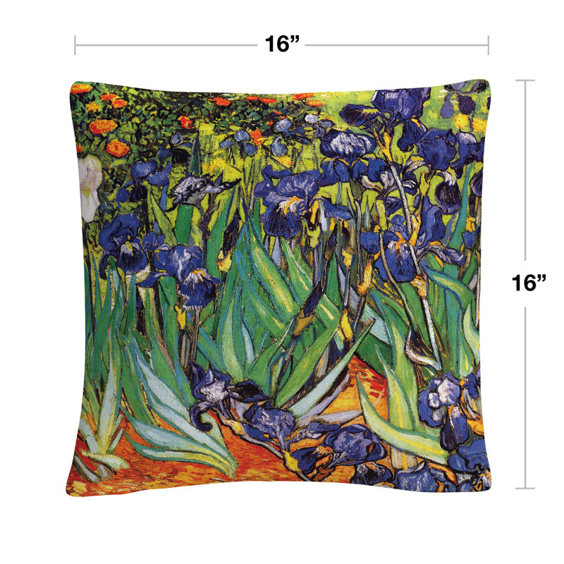 Coussin décoratif Vincent X Gogh 16 "x 16" Irises At Saint Remy