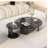 Staciee Contemporary 2-piece Round Glass Cocktail Table With Solid Oak Base