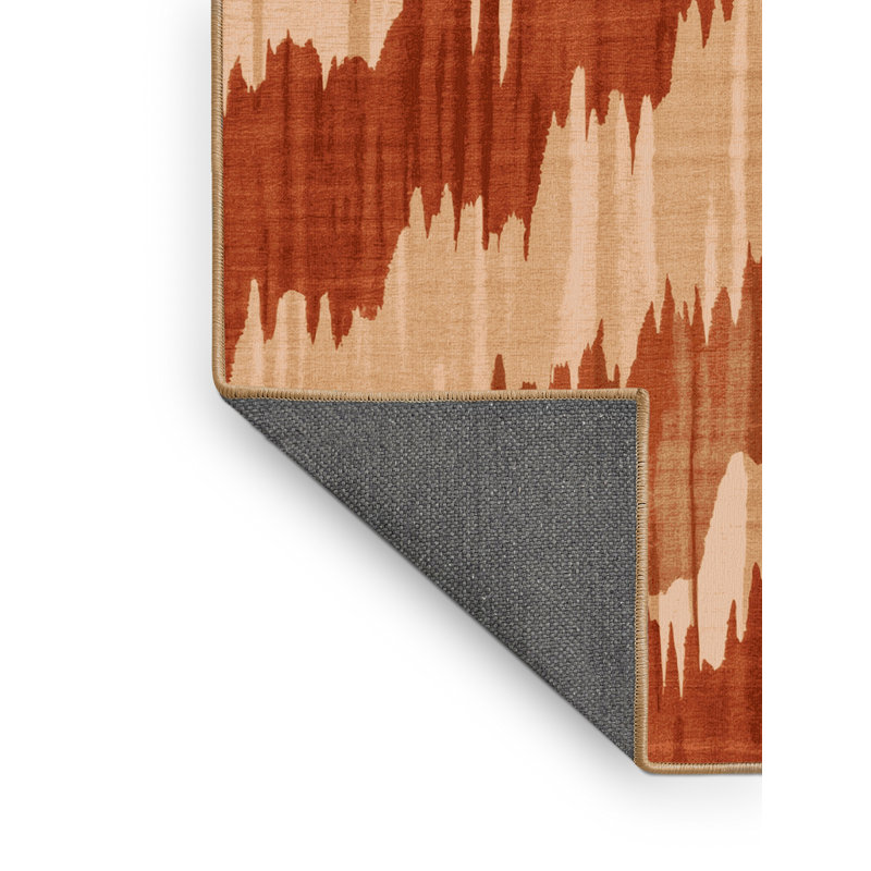 Tapis moelleux moelleux d'inspiration mondiale Ekhard en brun - reliure brun clair, 8 x 12