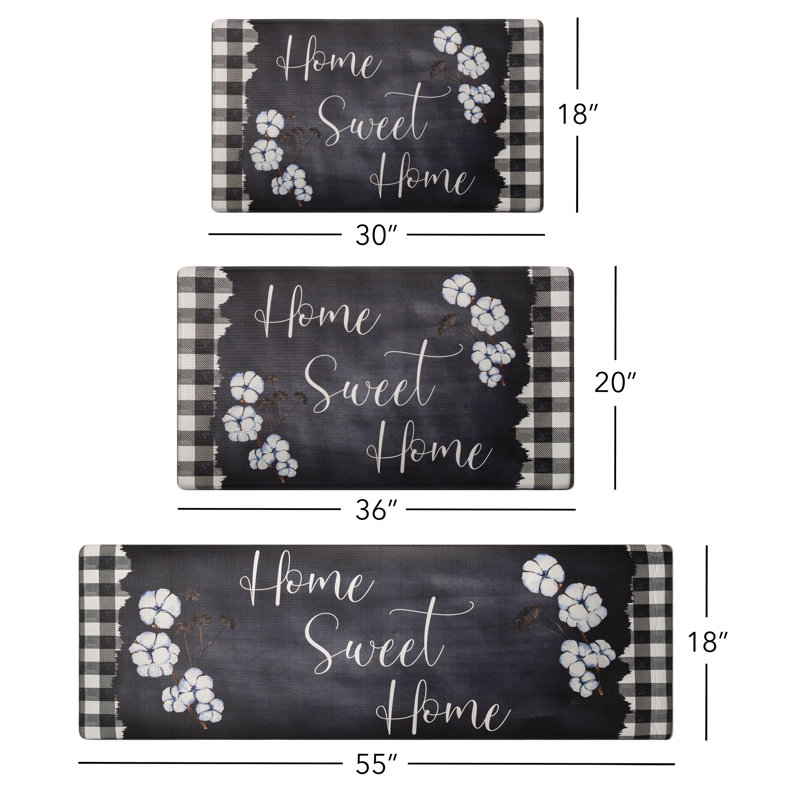 Black and White Buffalo Check Anti-Fatigue Kitchen Mat