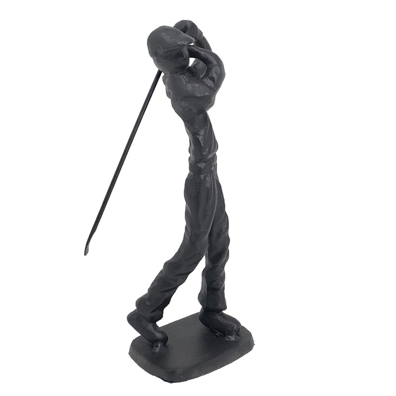GOLFER MAN Iron Figurine 22cm, Mocha