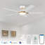 Ventilateur de plafond intelligent encastré de 132 cm avec éclairage, moteur CC silencieux à 10 vitesses