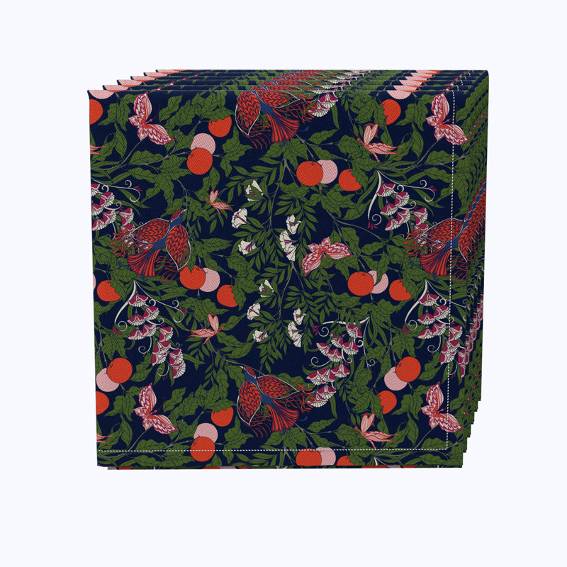 Cotton Floral Square Napkin