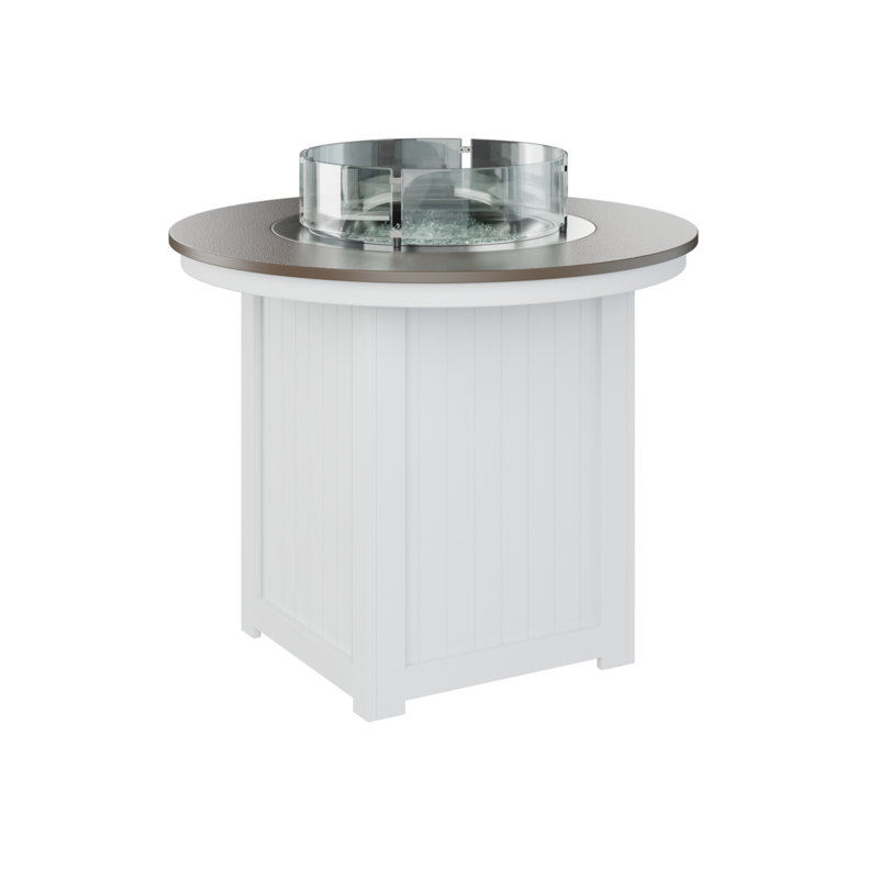 Berlin Gardens Donoma 44″ Round Counter Height Fire Pit Table, Hammered Bronze, 36.5" H x 44" W x 44" D
