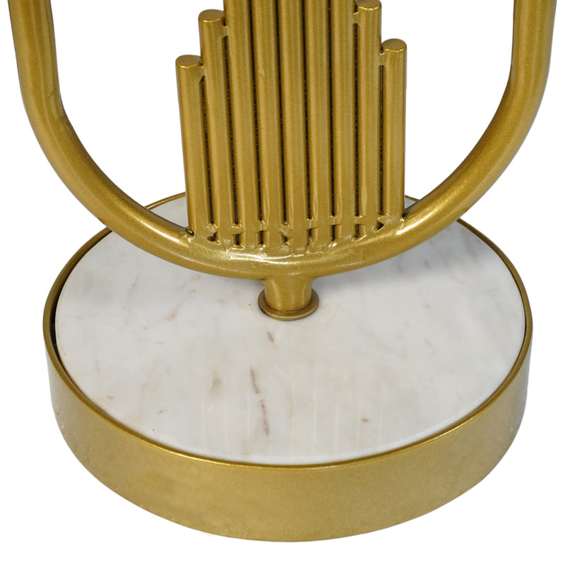 Table de bout avec plateau rond en marbre Keyjuan