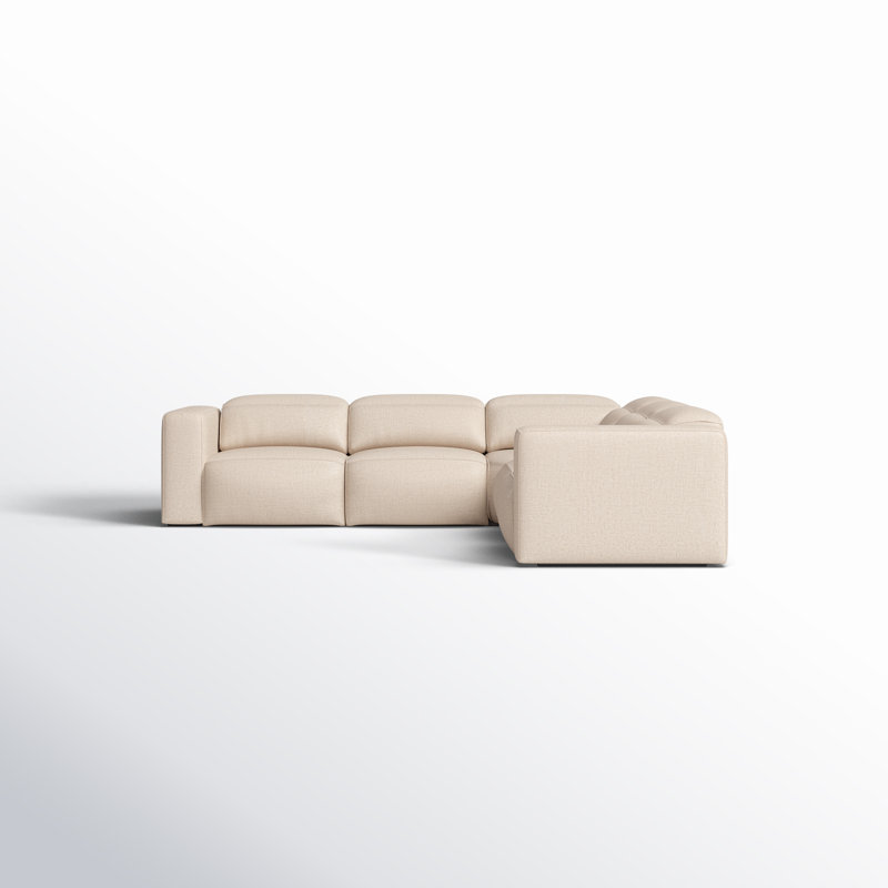 Amed 5 - Piece Power Reclining Sectional, Antigo Natural Polyester Blend