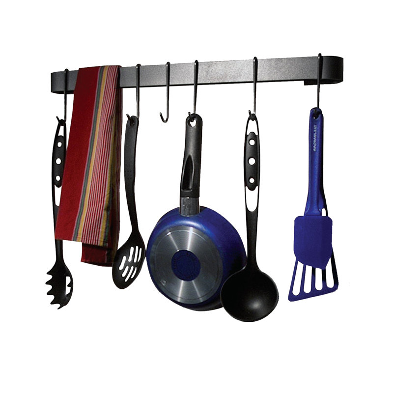 Rack It Up Utensil Bar Wall Mounted Pot Rack