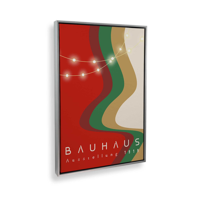 «Holiday Glow Bauhaus», reproduction sur toile, Encadrement argenté, H 48,75 po x l 32,75 po