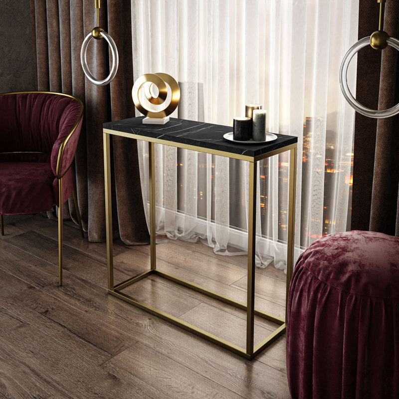 Ector Console Table, Black, 80cm H x 80cm W x 30cm D