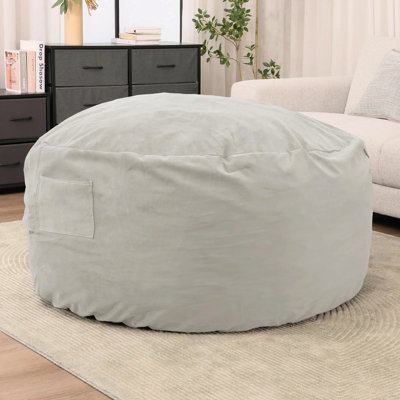 Bean Bag Chair, Beanbag Chairs For Adults/Teens With Cover, Round Fluffy Sofa For Living Room Dorm