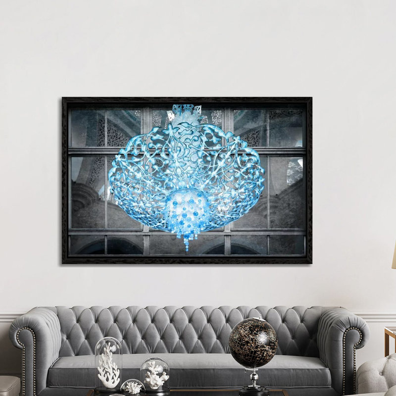 Ice Chandelier - Print on Canvas, 66.04 cm H x 45.72 cm W, Black Framed