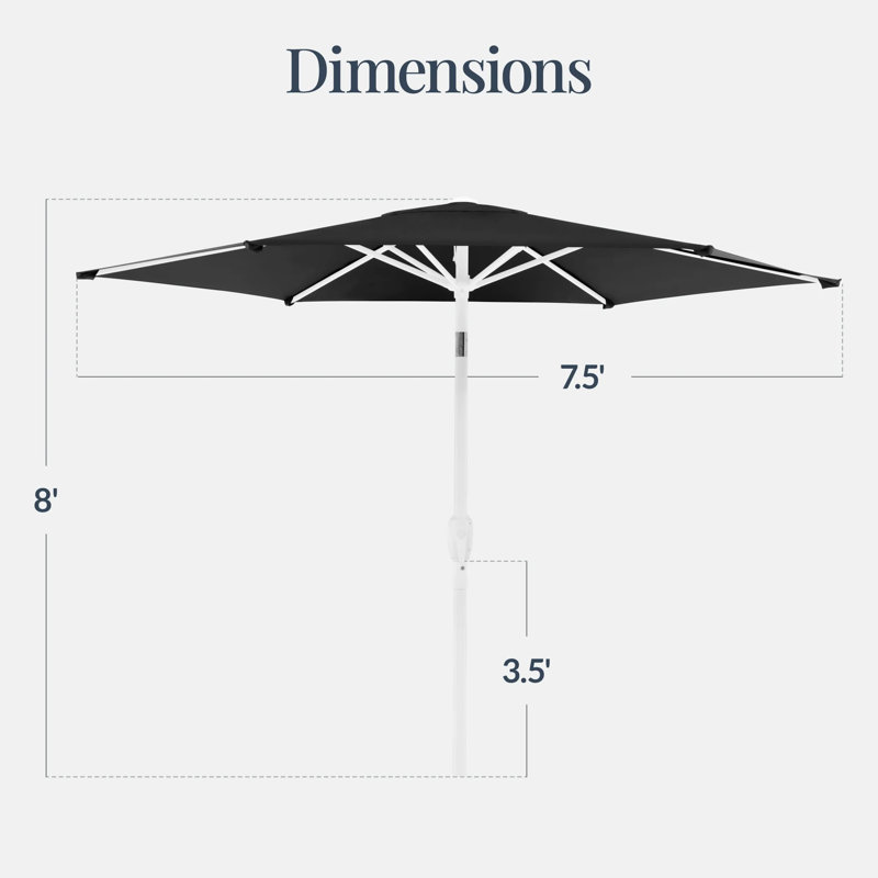 Parasol de marché pour terrasse 7,5 pi, Noir