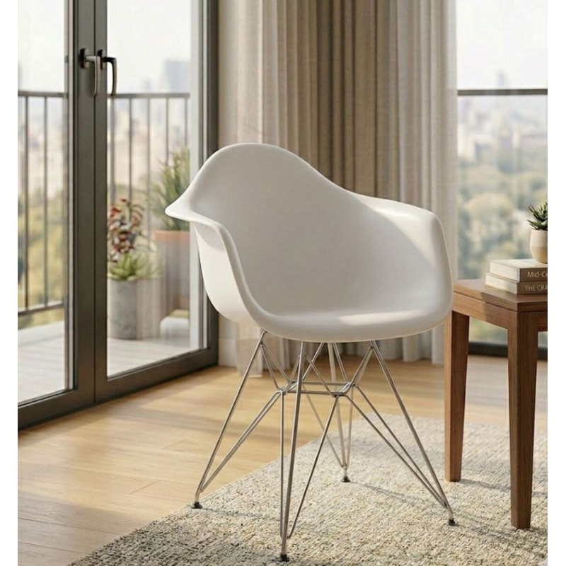 Seau Cliyrca avec base chromée, Blanc