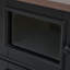 Îlot de cuisine en bois rustique avec rangement et abattant, style campagnard mobile