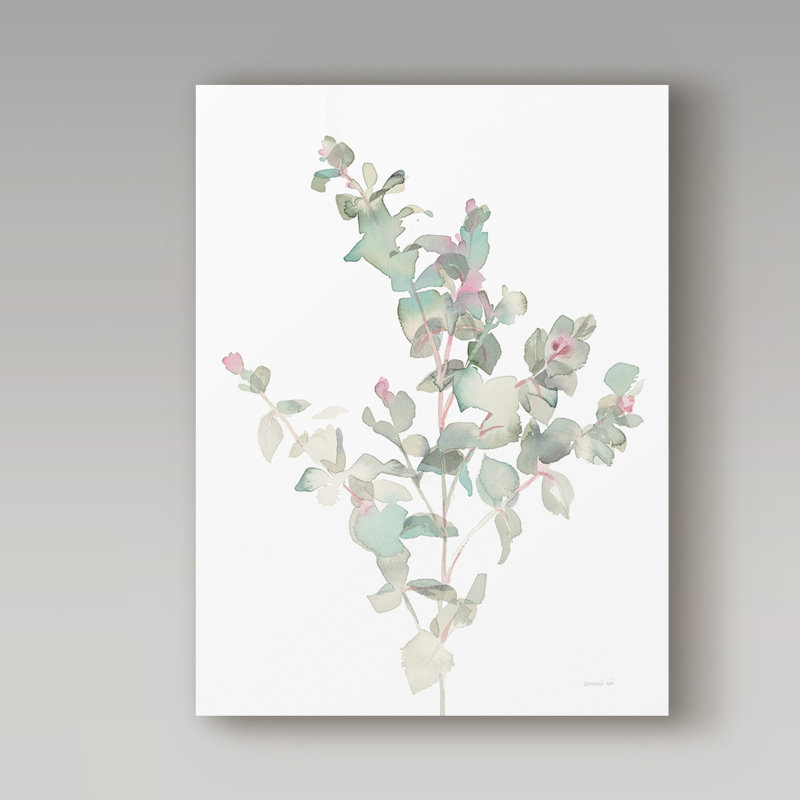 « eucalyptus ii white », reproduction de peinture à l’acrylique sur toile tendue, H 24 po x l 18 po