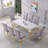 Tywona 70" Faux Marble Top Metal Base Dining Table-1626243944
