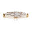Plateau ovale en agate 14 po Komi, blanc / or