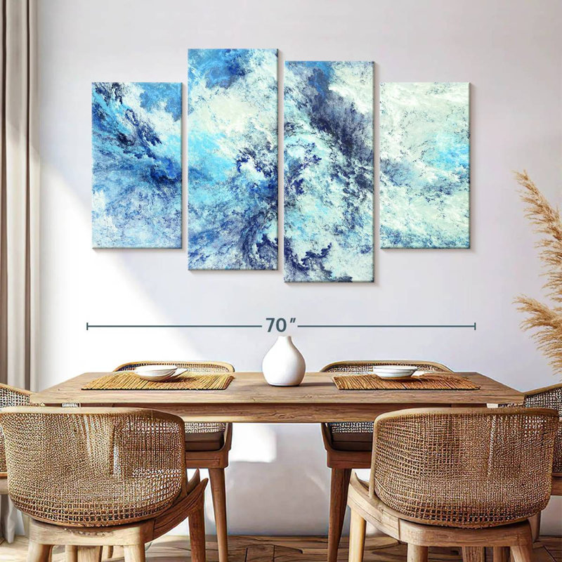 Abstrait de nuages glacés Avery, H 42 po x l 68 po