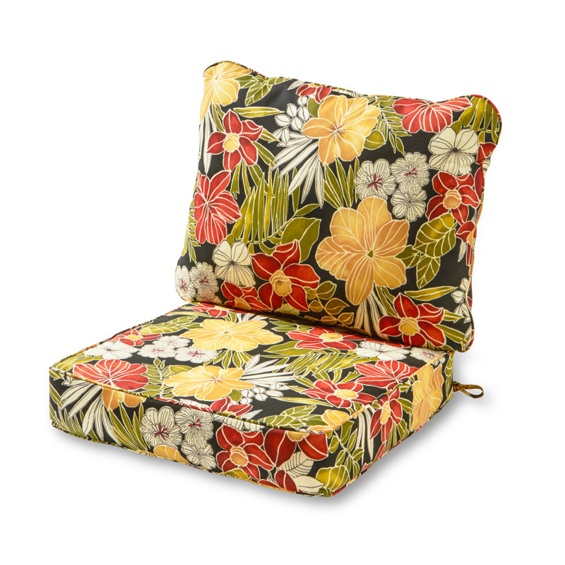 Coussin de siège pour chaise d'extérieur Lester, Noir Aloha