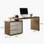 142.2Cm W Rectangle Computer Desk with Cabinet