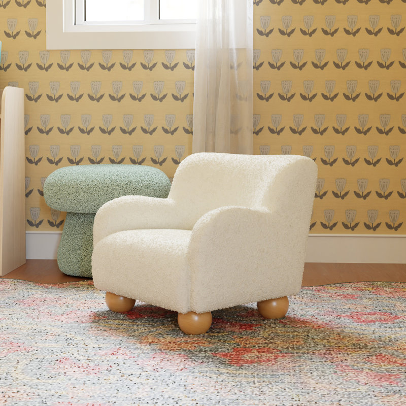 Swoops Kids Chair, Performance Ivory Boucle