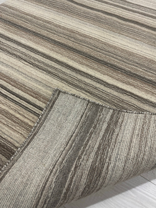 Runner Striped Wool Hand Knotted 70cm X 240cm Area Rug