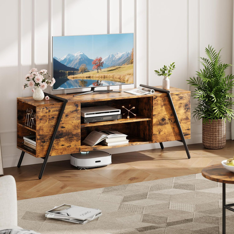 Unfinished TV Stand, 23.03cm H x 55.12cm L x 17.52cm W, Retro Brown