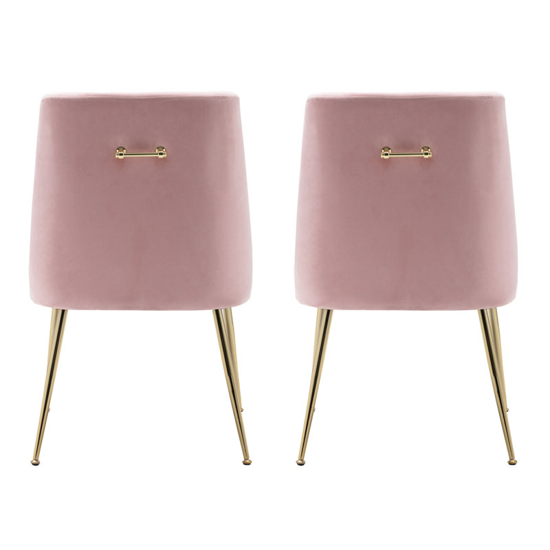 Fauteuil en velours l 21,5 po Koblas, Velours rose