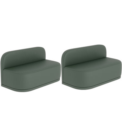 Ensemble de 2 bancs rembourrés en similicuir