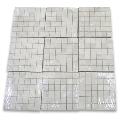 Moleanos 12" x 12" Marble Grid Mosaic Wall & Floor Tile