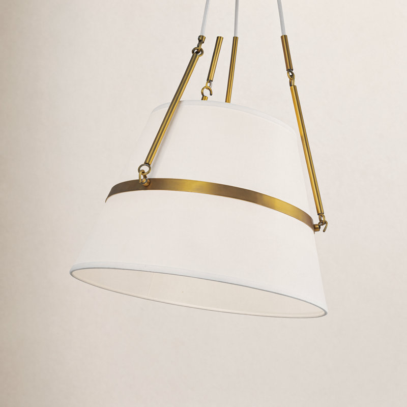 Oliver 1 - Light Pendant, Aged Gold/White Linen