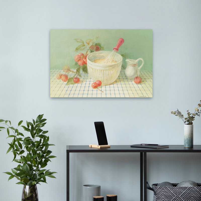 Cuisine rétro et rétro avec des cerises, H 24 po x l 16 po