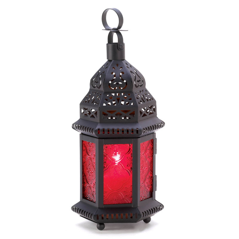 VERRE MAROCAINE EN VERRE, Noir / Rouge