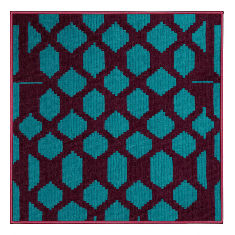 Tapis mauve lavable à la machine, Carré 3 pi