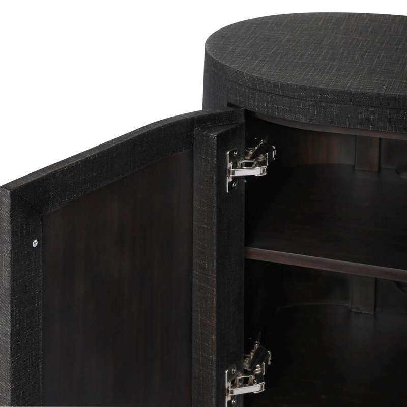 Amelia Media Console, Black Linen