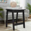 Petite table d'appoint carrée en bois, finition noire