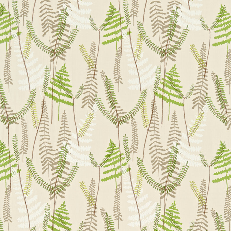 Athyrium Fabric, Green/Brown