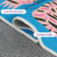 Tapis d'intérieur bleu / rose lavable à la machine avec envers antidérapant Kai Funky Tiger-36498067-47043166