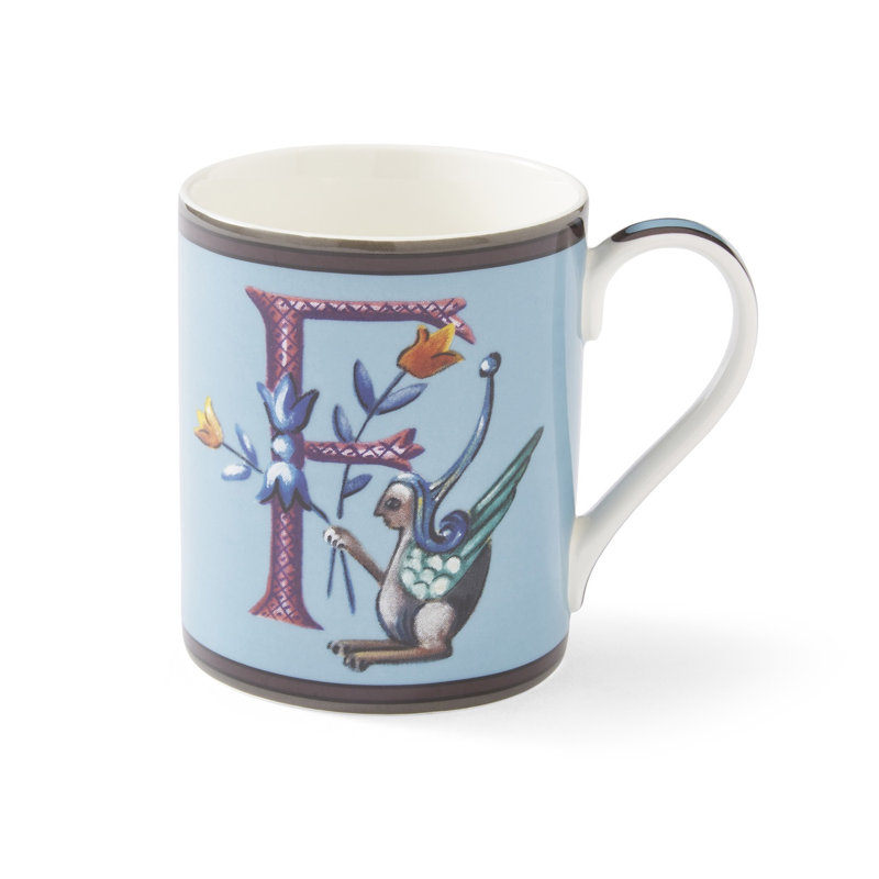 Kit Kemp, Alphabet - Mug A-Z, Blue, F