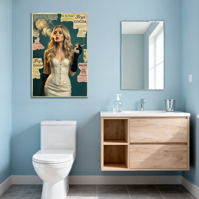 «Fashion», publicité rétro, collage, femme qui fume