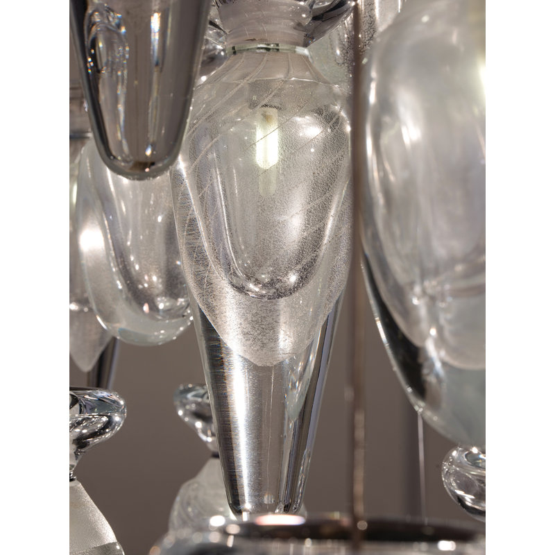 Luminaire suspendu rond de 4 po Essence, Transparent, Argent