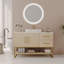Meuble-lavabo moderne de 36 po avec lavabo vasque en céramique, armoire d'appoint dorée-387103184-387103191