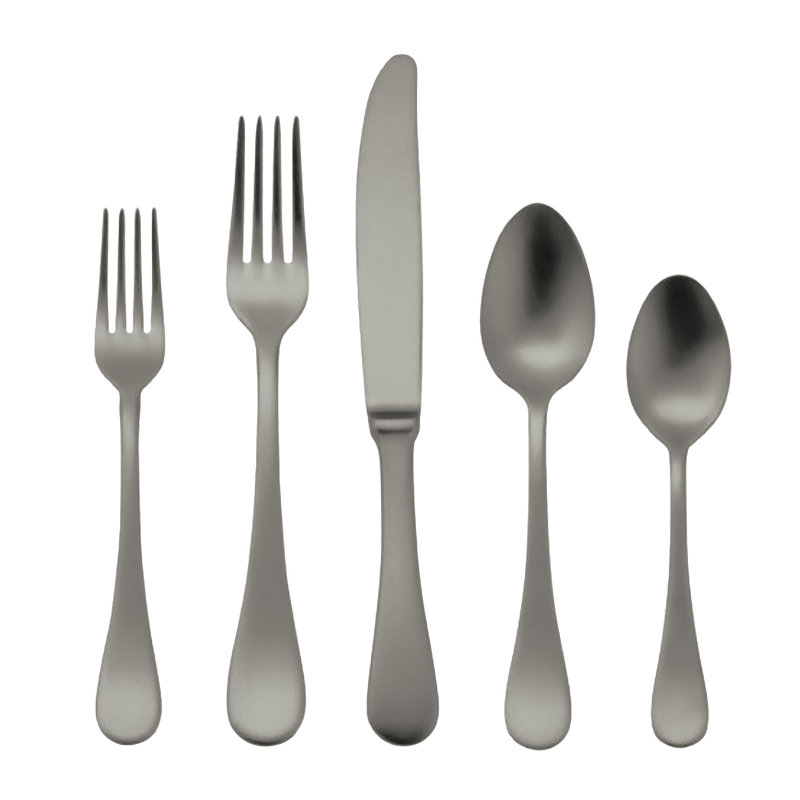 MEPRA Brescia Stainless Steel Flatware Set, Ice Black Gold
