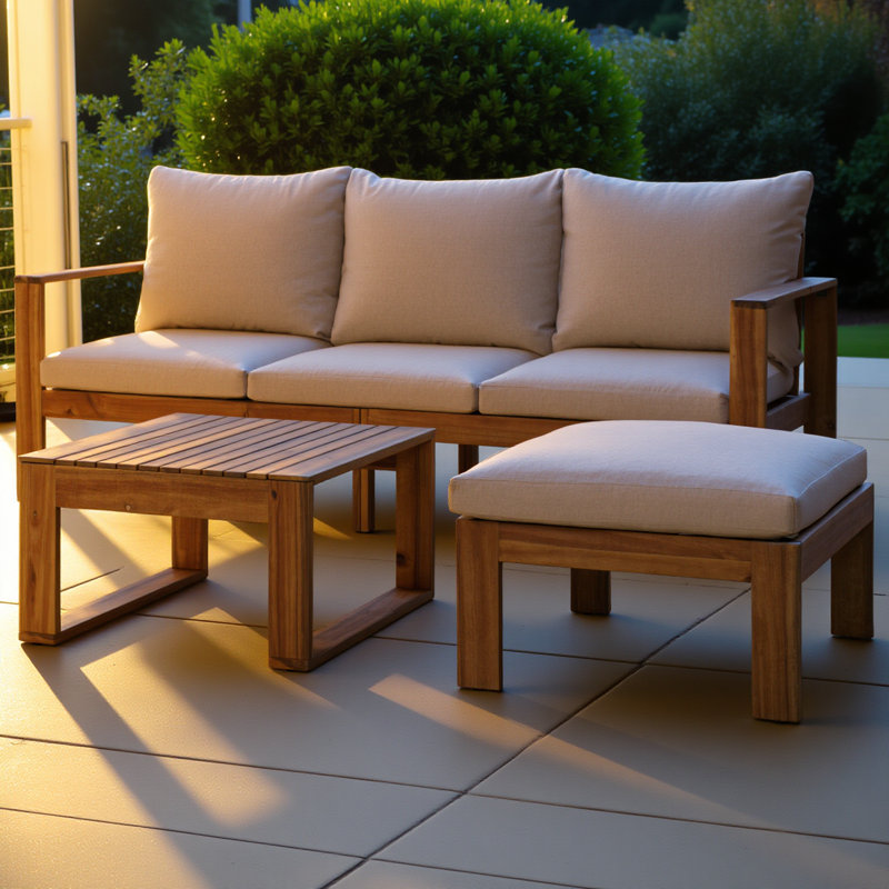 Ensemble de canapé modulaire d'extérieur 3 pièces
