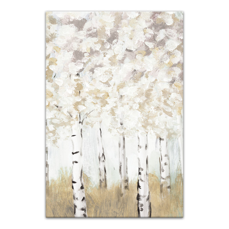 Painterly Neutral Forest - peinture sur toile tendue