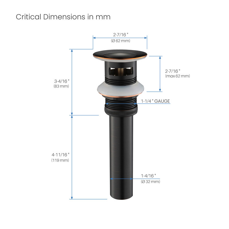 2.44'' W Pop-Up Yes, Oil Rubbed Bronze