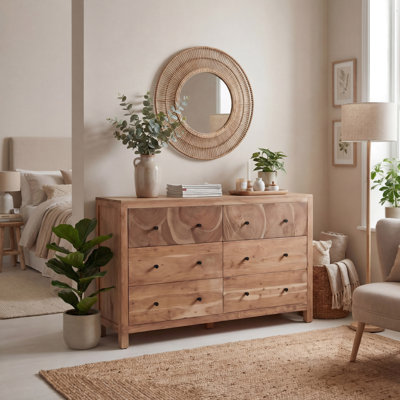 Solid Wood Tree Trunk 6-Drawer Dresser