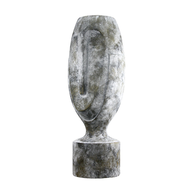 Vase de plancher en résine intérieur / extérieur Abdou, H 40 po x l 14 po x p 14 po, Pierre