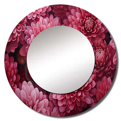 Mums Musing Mellow Maroon - Mums Mirror, Traditional Unique Wall Mirror, Printed Metal Art