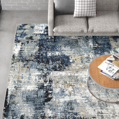Cosey Abstract Navy/Gray Area Rug
